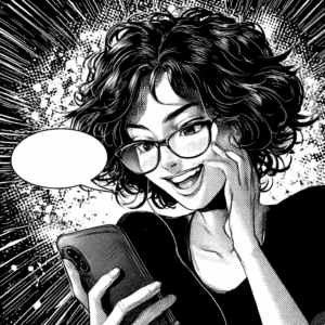 Frau, die Künstliche Intelligenz auf dem Smartphone verwendet